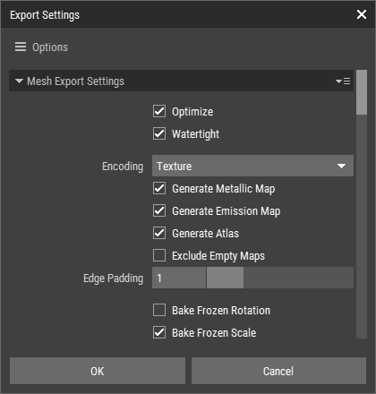 Export Settings