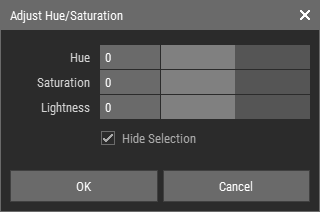 Adjust Hue/Saturation Dialog