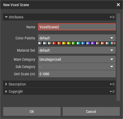 Create New Asset dialog
