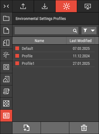 Environmental Settings Profiles Tab