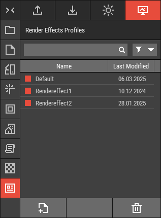 Render Effects Profiles Tab